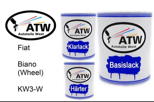 Fiat, Biano (Wheel), KW3-W: 1L Lackdose + 1L Klarlack + 500ml Härter - Set, von ATW Autoteile West.